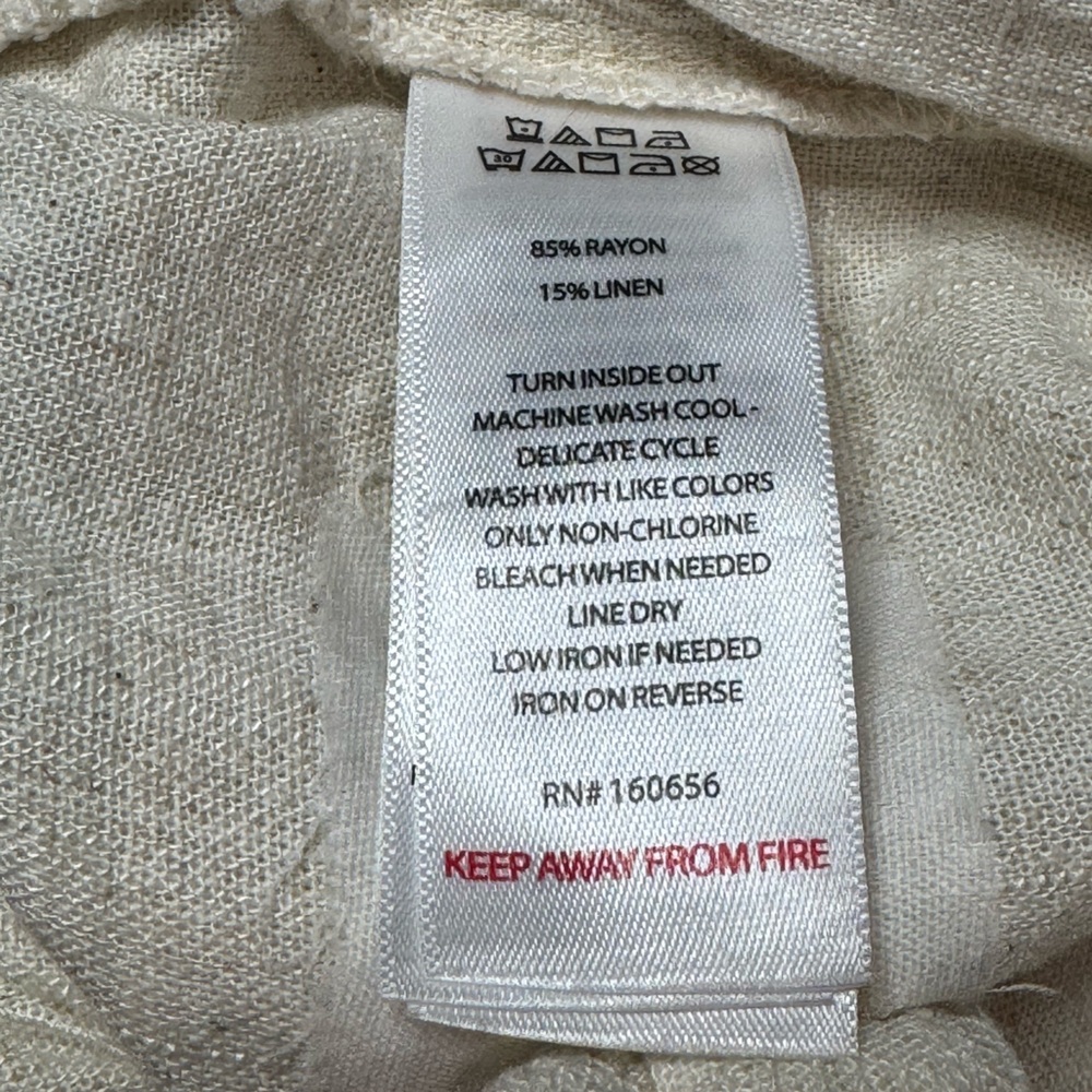 Song Of Style By Aimee Song Wide-Leg Linen Blend Drawstring Pants size XL NWOT - Picture 7 of 10